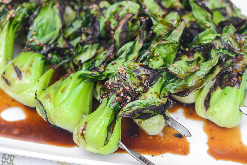 Grilled Bok Choy with Ginger-garlic Dressing