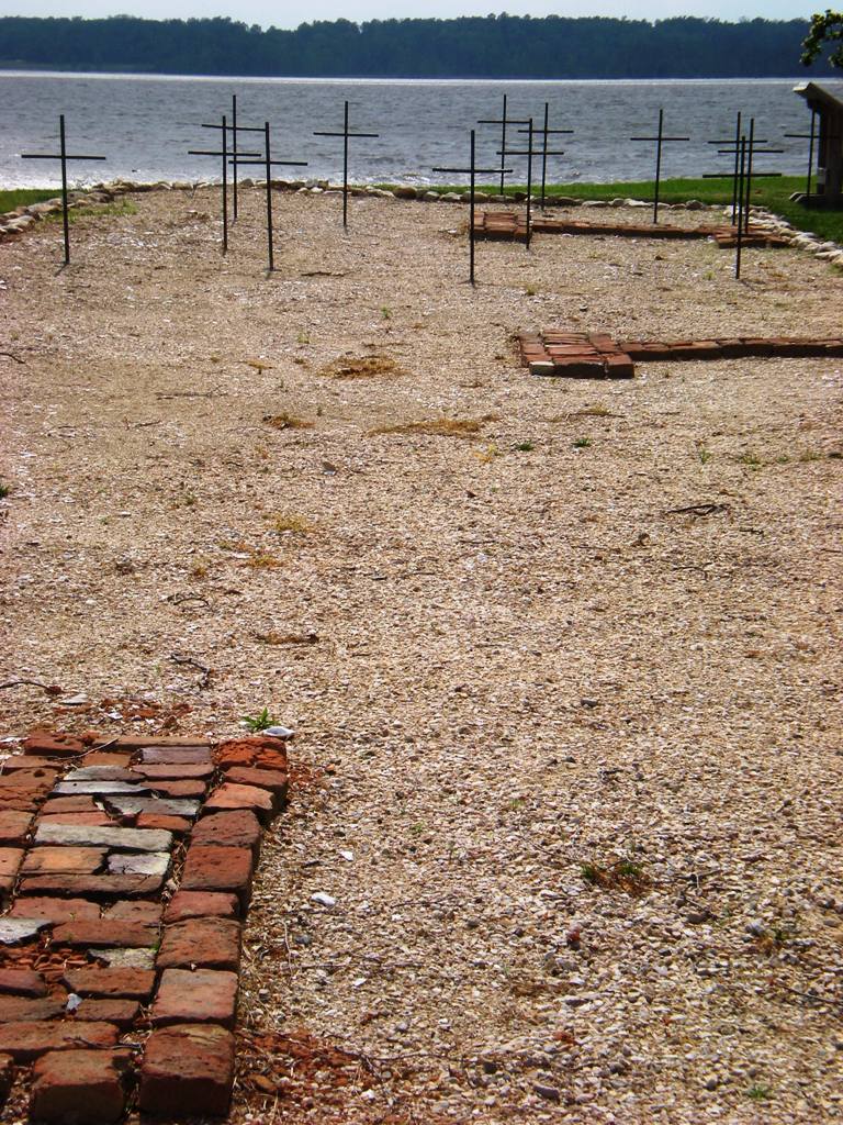 Mass grave at Jamestown discovered by archaeologists, beneath the foundations of one of the later capitol buildings. Photo taken on May 1, 2009.