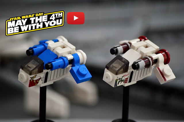 Build your own microscale LEGO Star Wars Republic Gunship, complete