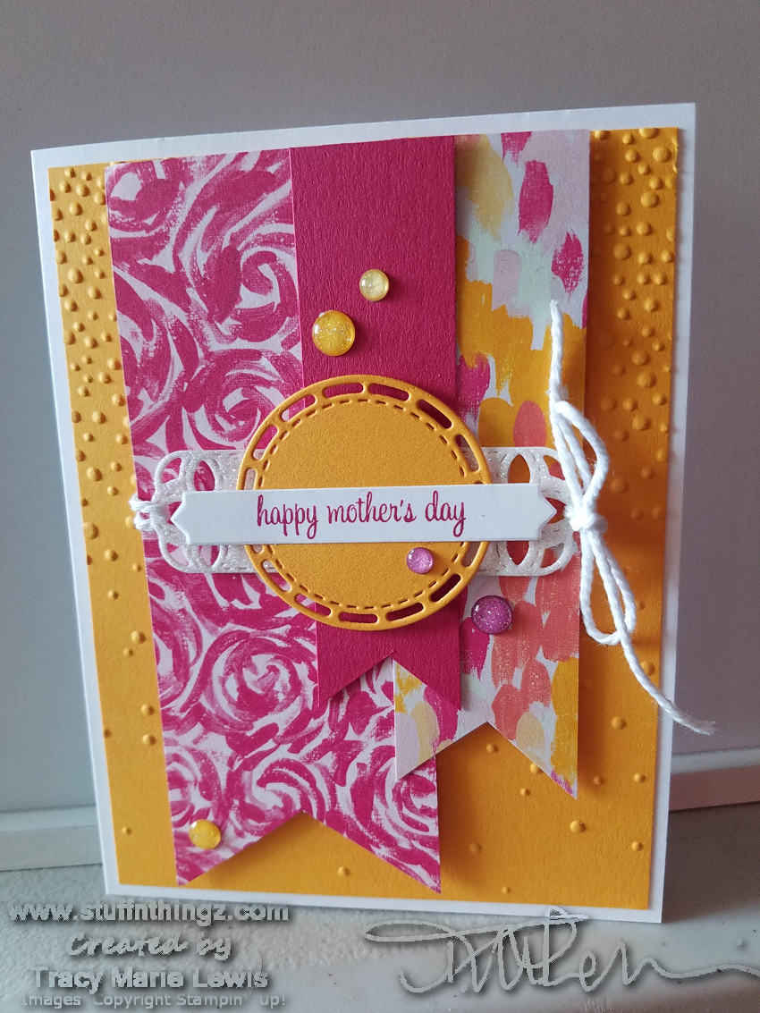 Hot Pink And Bright Yellow Mother's Day Card | Tracy Marie Lewis | www.stuffnthingz.com