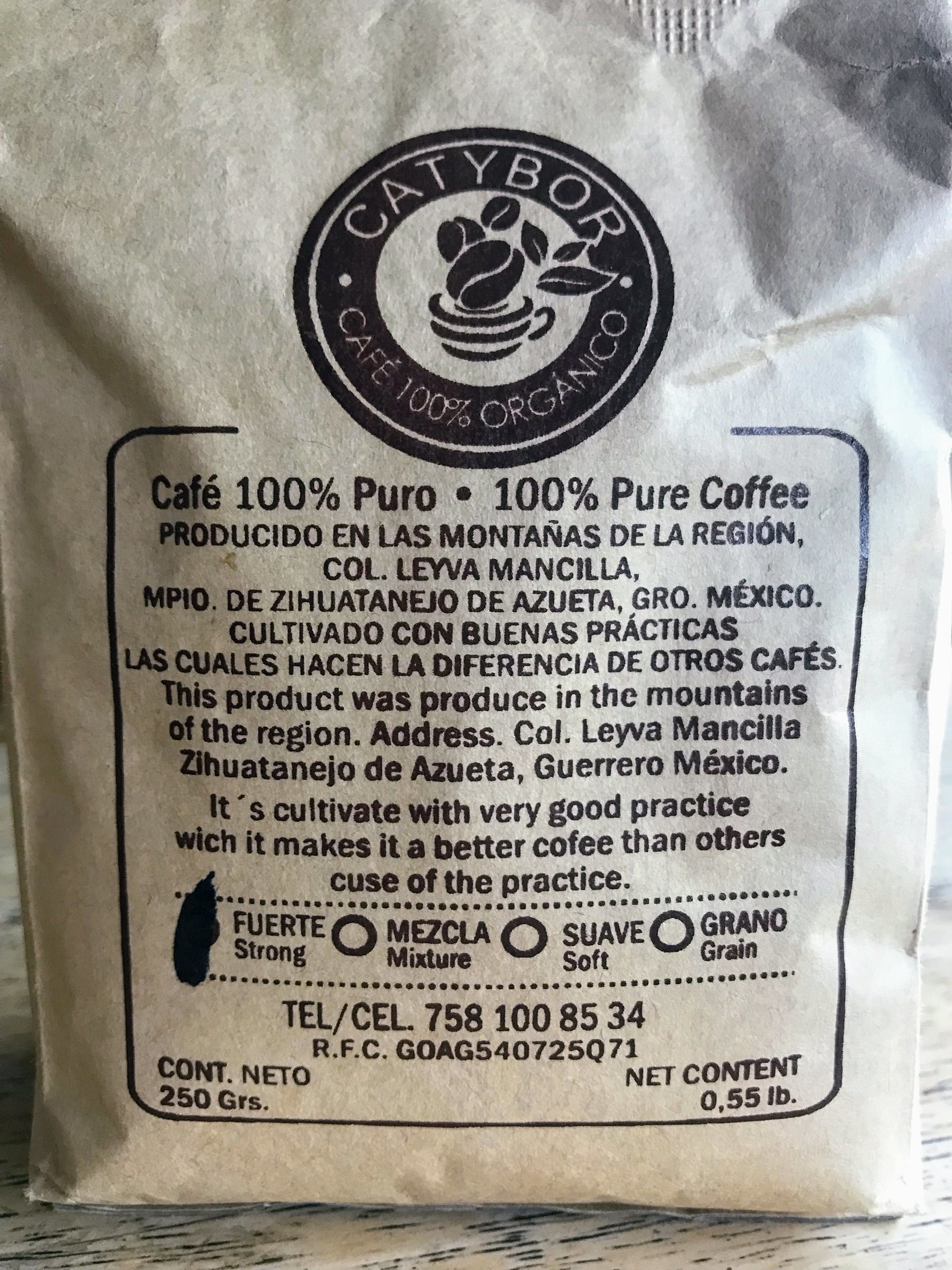 Catybor Café label