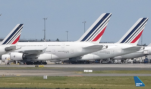 Air France A330, A380 y B747 en CDG (RD)