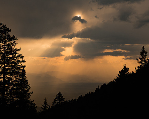 ambrožpodkrvavcem kranj slovenia si clouds storm sun forest landscape evening geotagged