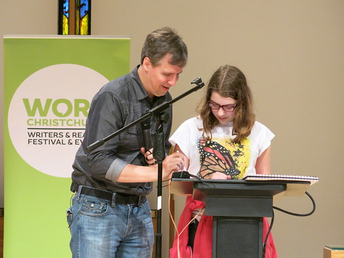 Jeff Kinney and young artist