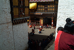 Upstairs from the courtyard where the tsechu took place in Paro dzong