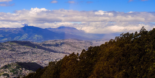 buildings cablecar city ecuador outdoor quito southamerica teleferico travel view volcano