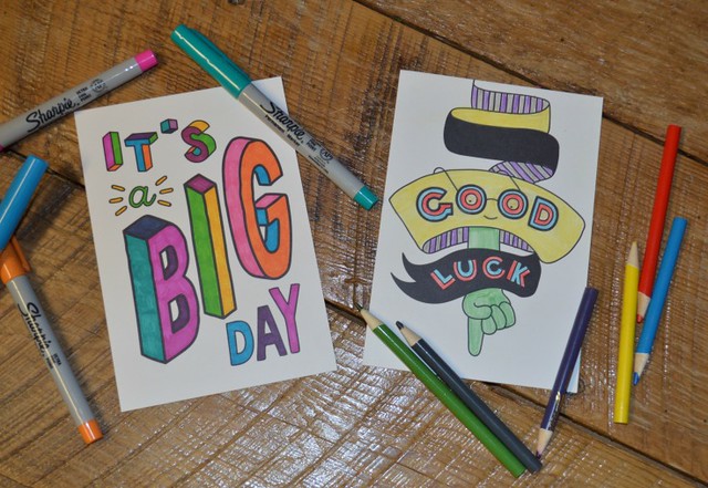 Happy Messages Coloring Postcards from OMY on The SIMPLE Moms