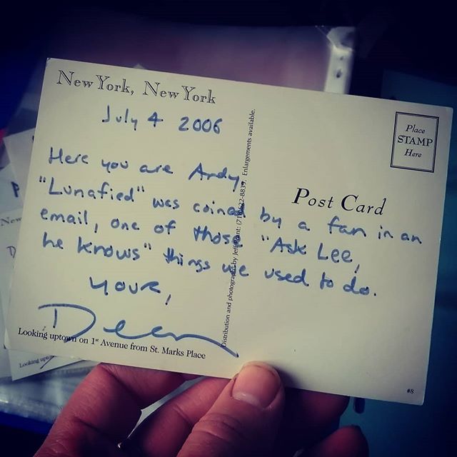 Spent a chunk of today sorting through and tidying up "the AHFoW archives" - came across this postcard from Dean that arrived with the Lunafied CDR. Link in the bio if you haven't yet voted for a vinyl pressing of the @luna_nyc covers album