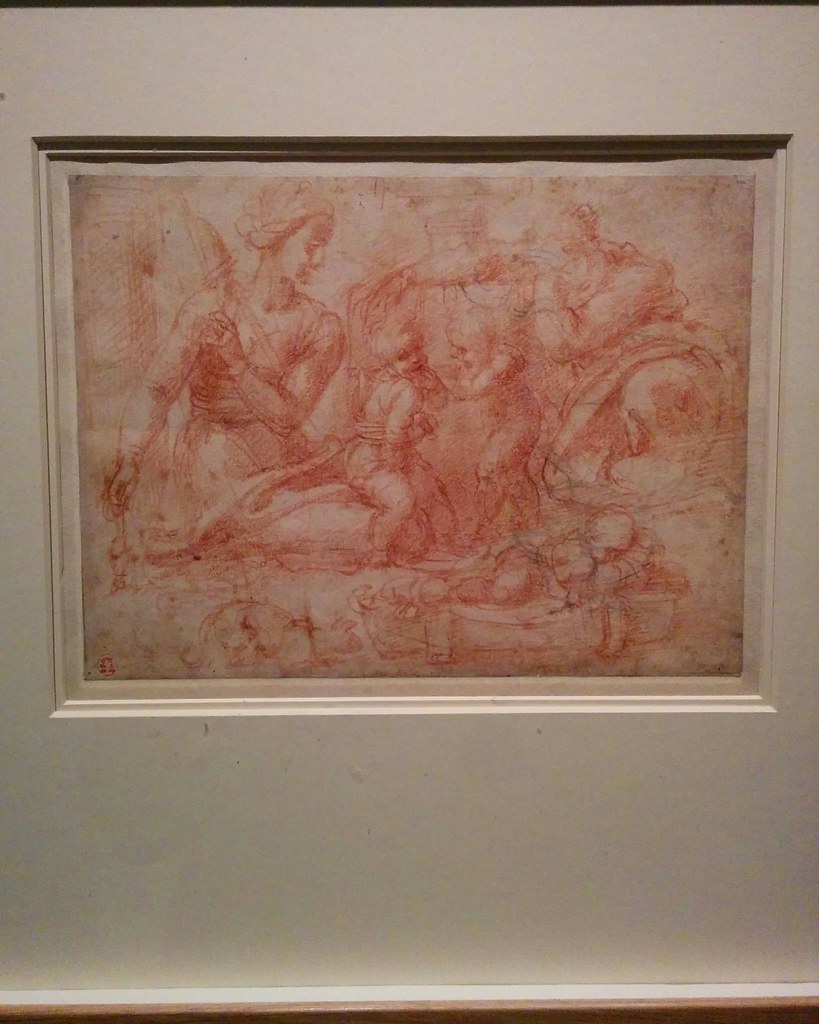 Domestic Scene of a Woman and a Man with Three Children and a Cat #newyorkcity #newyork #metmuseum #metmichaelangelo #michaelangelo #drawing #latergram
