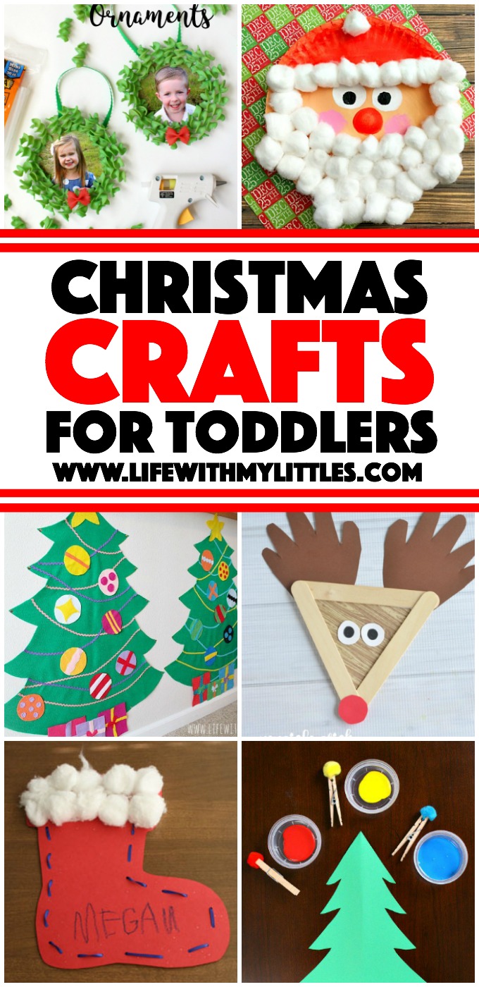 55 toddler Christmas crafts perfect for the holidays! Christmas tree crafts, reindeer crafts, stocking crafts, candy cane crafts, and Santa crafts! Easy, fun, and simple!