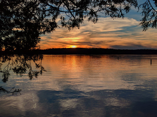 sunset lake inspiring