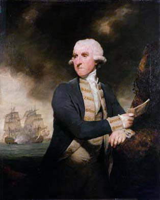 Portrait of Admiral Lord Hood, 1793, who presided over the Bounty court martial.