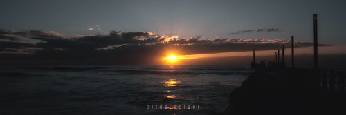 sunrise seascape cinemascope dark horizon nikon d3400 sea ocean pier water sky