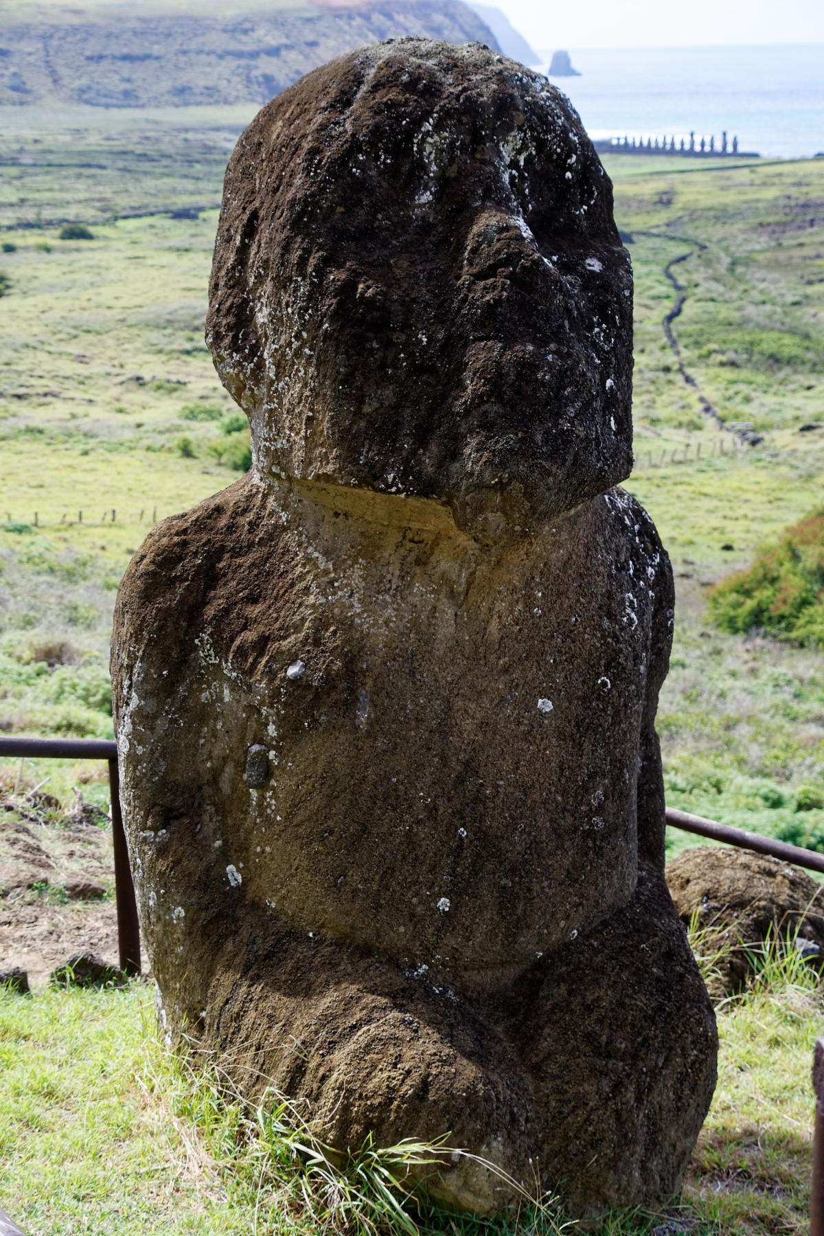 Tukuturi, the kneeling Moai at Rano Raraku