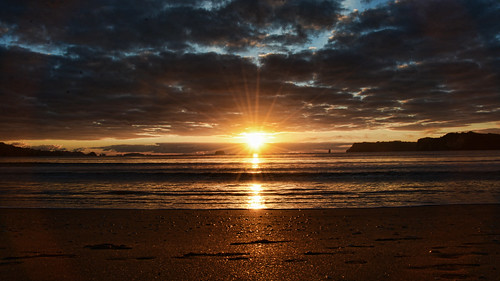 sunrise amanecer sol playa mar nuevazelanda newzealand