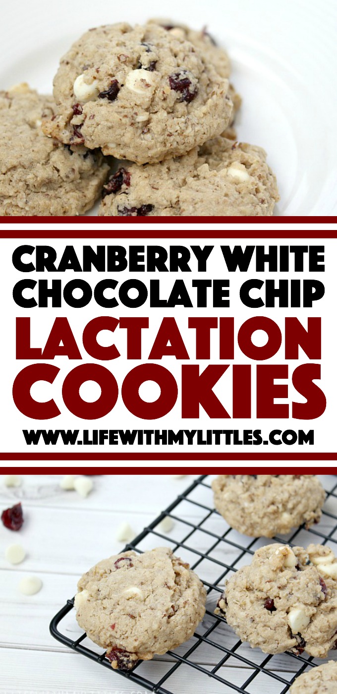 These cranberry white chocolate chip lactation cookies work miracles! They are delicious, and the oatmeal combined with the dried cranberries and white chocolate chips is amazing! Plus the special ingredients really help boost your milk supply! 
