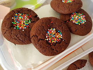Chocolate Jam Drop Freckle Cookies