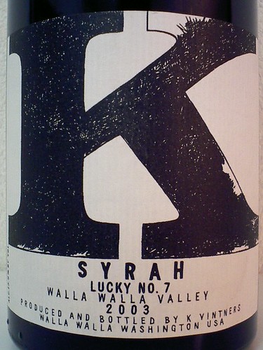 K Vintners, Syrah Lucky No. 7, 2003