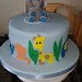 Baby blue elephant baby shower cake