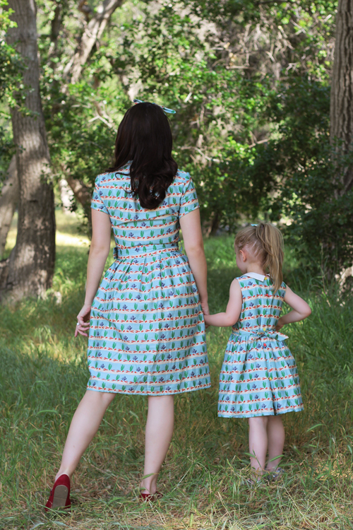 Palava Louise Dress in Lobster Rows Penny Dress in Lobster Rows