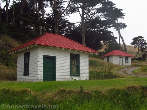 Two of the buildings that were part of the lifesaving station at Point Reyes National Seashore, California