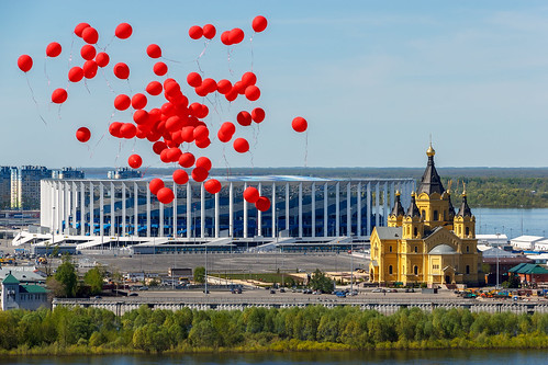 alexander balloon cathedral cityscape may nevsky nizhnynovgorod stadium strelka view nizhnijnovgorod nizhegorodskayaoblast russia ru