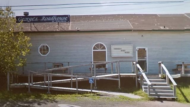 George's Roadhouse for Thursday Night Wings. #Ridingthroughwalls #googlestreetview #xcanadabikeride #newbrunswick #sackville