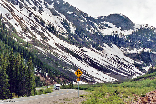 landscape mountain road snow colorado unitedstates