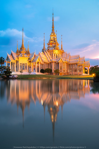 wat temple korat beautiful background blue thailand art sky water travel architecture building tourism culture asia religion place thai buddhism white popular decoration style light bright landscape outdoor detail traditional sunset reflection
