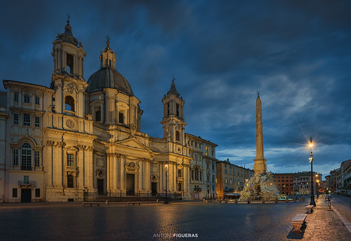 roma rome italia italy lazio europe obelisk bluehour clouds piazza navona square church streetlights santagneseinagone panorama sunrise dusk sonya7rii sony1635f4