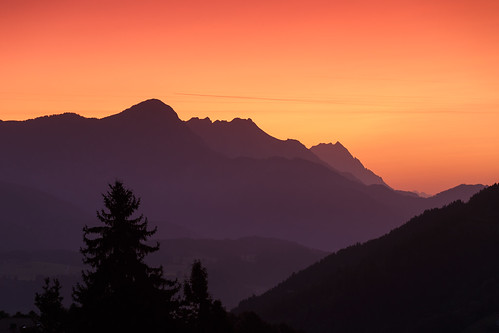 rohrmoos steiermark austria schladming alpine alps sunrise silhouette austrian mountains tree red fiery dachstein