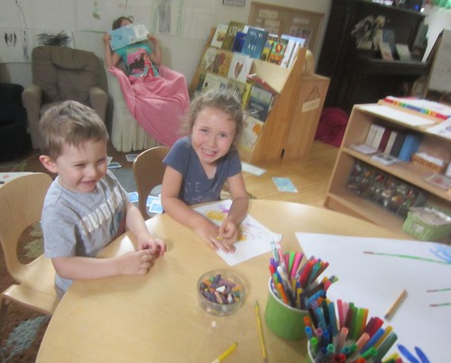 friends coloring together