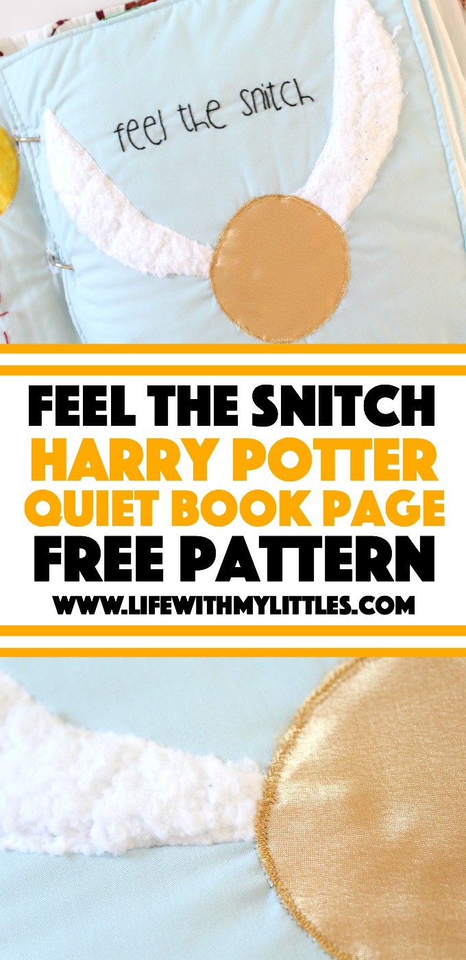"Feel the Snitch" Quiet Book Page: free pattern download so you can make the perfect Harry Potter page for your quiet book!