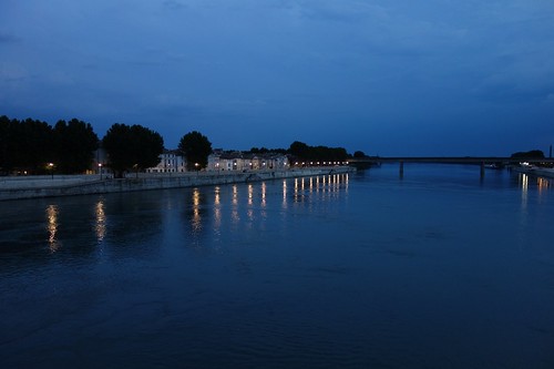The Rhone at Night - Arles, France