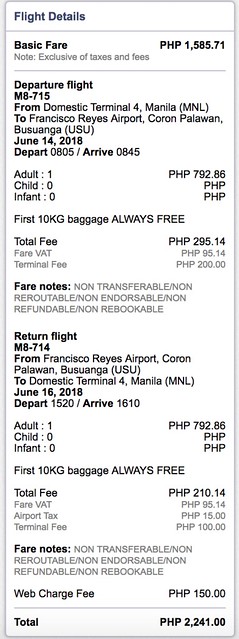 Manila to Coron SkyJet Airlines June 14 to 16, 2018 Roundtrip