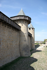 Wall of the castle in Carcassonne